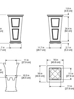 Fairfield Self-Watering Tall Patio Planters, 28” 17 Fairfield Self-Watering Tall Patio Planters, 28” -Outdoor Garden Care 39342 15V tif