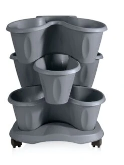 Trifoglio 3-Tier Planter On Wheels -Outdoor Garden Care 3 4 crop 8613625 02V