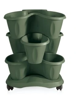 Trifoglio 3-Tier Planter On Wheels -Outdoor Garden Care 3 4 crop 8613625 03V