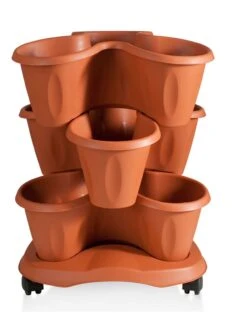 Trifoglio 3-Tier Planter On Wheels -Outdoor Garden Care 3 4 crop 8613625 05V