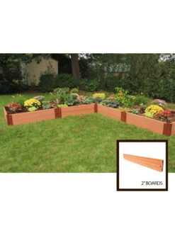 Classic Sienna Raised Garden Bed "L" Shaped With 2" Boards -Outdoor Garden Care 8588255 01v sienna composite raised garden bed 2 inch l shaped