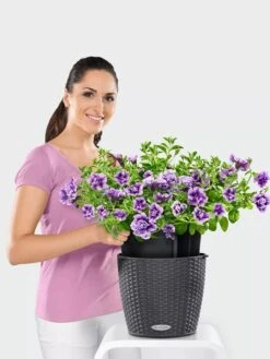 Lechuza® Nido Cottage Wicker Hanging Planter -Outdoor Garden Care 8591154GT 006V tif