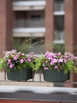 Self-Watering Saddle Railing Planter, 16" -Outdoor Garden Care 8592175GR 2430 tif