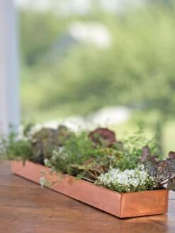 Rectangular Copper Plant Tray, 24" X 5" -Outdoor Garden Care 8593533 4626 tif