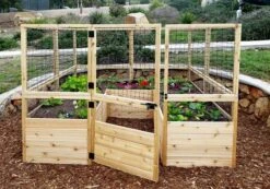 Garden In A Box Cedar Raised Bed With Deer Fence, 8' X 8' -Outdoor Garden Care 8595875 06V tif
