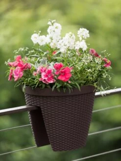 Weave Round Railing Planter, 11" -Outdoor Garden Care 8598370 8584 tif