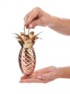 Pineapple Pure Copper Rain Chain, 8.5' -Outdoor Garden Care 8600210 03v