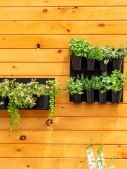 8 Pot Metal Wall Planter -Outdoor Garden Care 8609195 6250 tif