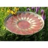Achla Designs Red African Daisy Birdbath With Stake -Outdoor Garden Care 8609300 01v achla designs red and bronze african daisy birdbath with stake