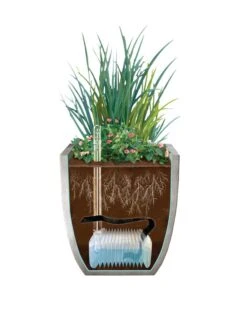 Self-Watering LavaStone® Modern Rectangle -Outdoor Garden Care 8610250 SWInsert art 8inSq tif