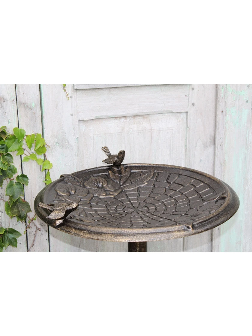 Twin Bird Floral Motif Birdbath 4 Twin Bird Floral Motif Birdbath - Image 2