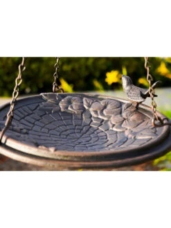Floral Motif Hanging Birdbath -Outdoor Garden Care 8610562 01v
