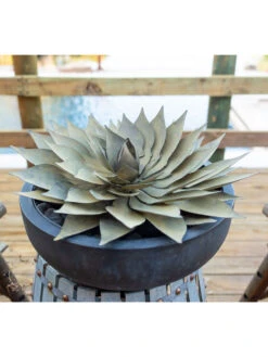 Desert Steel Spiral Aloe Sculpture -Outdoor Garden Care 8610750 02v