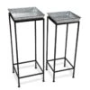 Square Nesting Plant Stands With Galvanized Trays, Set Of 2 -Outdoor Garden Care 8611976 004 tif
