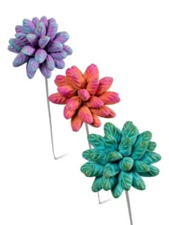 Dahlia Flower Garden Stakes Set -Outdoor Garden Care 8612055 5955 tif