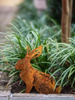 Corten Steel Animal Garden Stakes -Outdoor Garden Care 8612060 076 tif