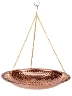 Copper Hanging Birdbath, 18" -Outdoor Garden Care 8612268 03v