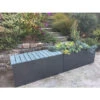 Nice Aluminum Trough Planters With Bench Top, 16"High 2 Nice Aluminum Trough Planters With Bench Top, 16"High -Outdoor Garden Care 8612377 01v