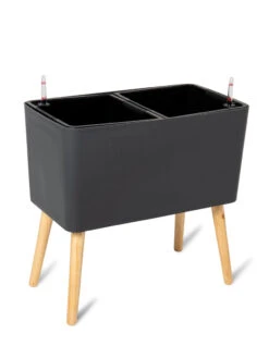 Ava Self-Watering Rectangular Planter -Outdoor Garden Care 8612691 217 ava self watering rectangular planter gray