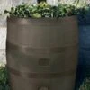 Round Rain Barrel With Planter, 35 Gallons -Outdoor Garden Care 8612856WALNT 05V tif