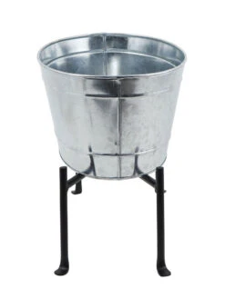 Achla Designs Mini Oval Galvanized Tub With Folding Stand 10 Achla Designs Mini Oval Galvanized Tub With Folding Stand -Outdoor Garden Care 8612906 05v