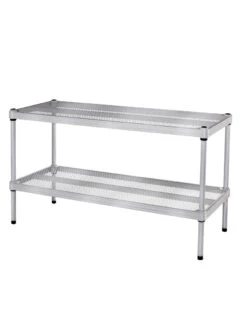MeshWorks © Stacking Plant Shelves -Outdoor Garden Care 8613018 13v meshworks stacking plant shelves silver