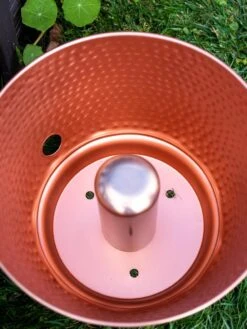 Hammered Copper Hose Pot With Lid -Outdoor Garden Care 8613311 0022
