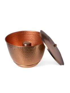 Hammered Copper Hose Pot With Lid -Outdoor Garden Care 8613311 5812