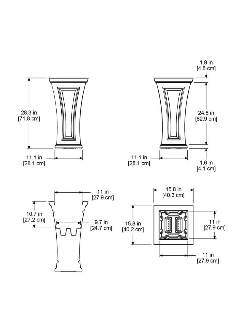 Cambridge Tall Planter, 28" Height 5 Cambridge Tall Planter, 28" Height - Image 3