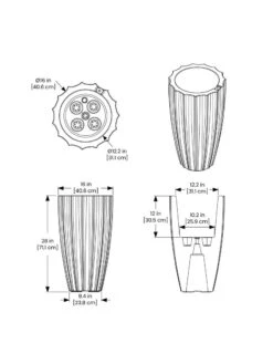Sedona Tall Planter, 28" Height -Outdoor Garden Care 8613525 10V 3 4