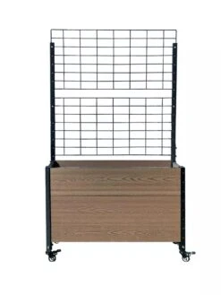 Mobile Deep Trough Planter With Trellis -Outdoor Garden Care 8614265 02V