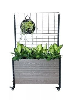 Mobile Deep Trough Planter With Trellis -Outdoor Garden Care 8614265 03V